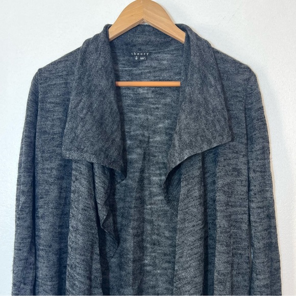 Theory Draped Trincy Wool Open Front Cardigan Sweater Sz S - Picture 5 of 10
